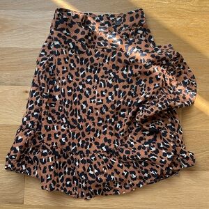 Leopard print wrap skirt